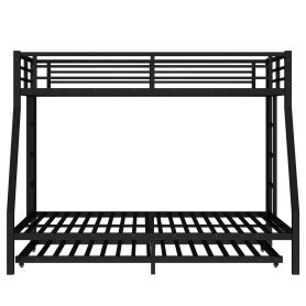 Twin over Full Metal Bunk Bed with Twin Size Trundle