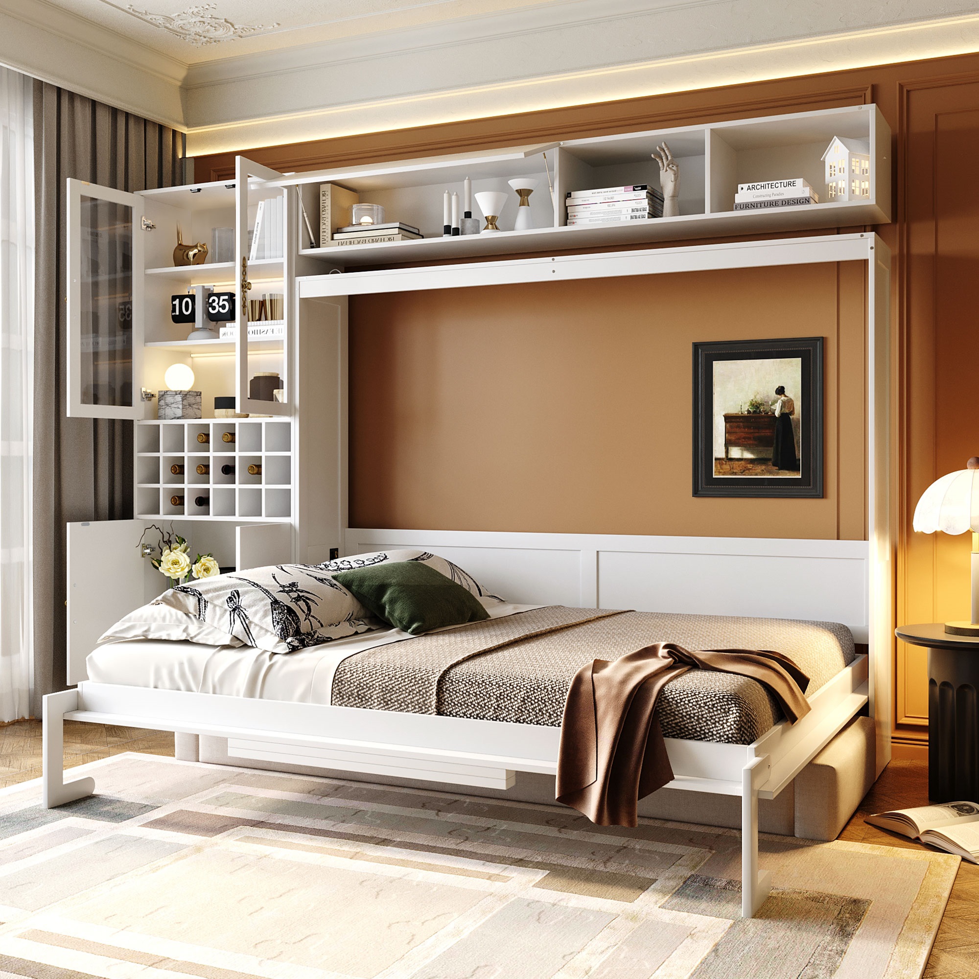 Assembly Instruction For LP000764AAK 2 Queen Size Murphy Bed Wall Bed with Sofa, Shelves USB & Light