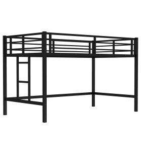 Twin Size Metal Loft Bed With Easy Climbing Ladder And Guardrails