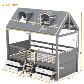 Twin Size Wood Bed House Bed Frame