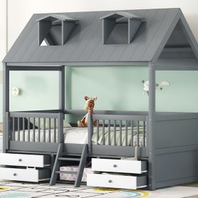 Twin Size Wood Bed House Bed Frame