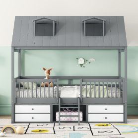 Twin Size Wood Bed House Bed Frame