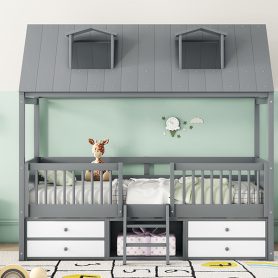 Twin Size Wood Bed House Bed Frame