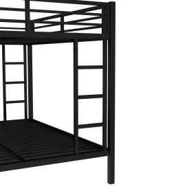Queen over Queen Metal Bunk Bed with Twin Size Trundle