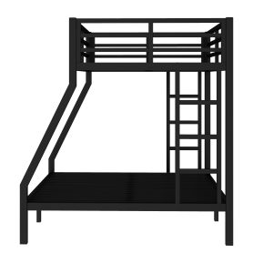 Metal Twin over Full Bunk Bed with Ladder and Guard Rail