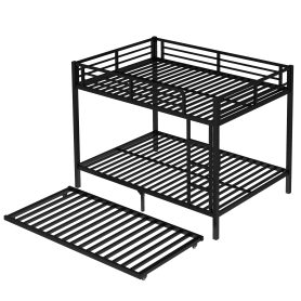 Full over Full Metal Bunk Bed with Twin Size Trundle