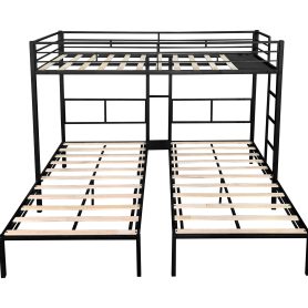 Triple Twin Size Bunk Bed, Sturdy Metal Frame, Anti Noise, No Box Spring Needed