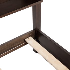 Queen Over Queen Bunk Bed with Built-in Storage Cabinets, Charging Station, Ladder, and Safety Guardrails