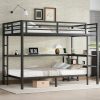 Full Over Twin Bunk Bed With Desk, Shelves, Multiple Placement, LED And USB