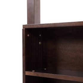 Queen Over Queen Bunk Bed with Built-in Storage Cabinets, Charging Station, Ladder, and Safety Guardrails