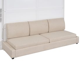 Queen Murphy Bed Wall Bed with Sofa, Shelves USB & Light