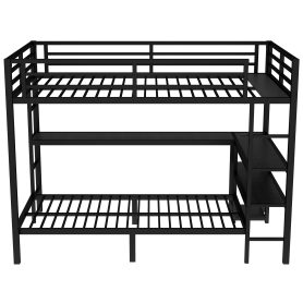 Full Over Twin Bunk Bed With Desk, Shelves, Multiple Placement, LED And USB