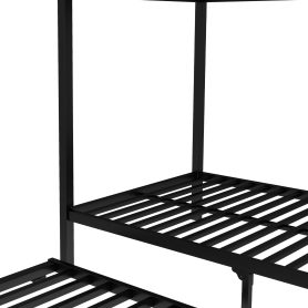 Twin XL over Twin XL Metal Bunk Bed with Twin Size Trundle