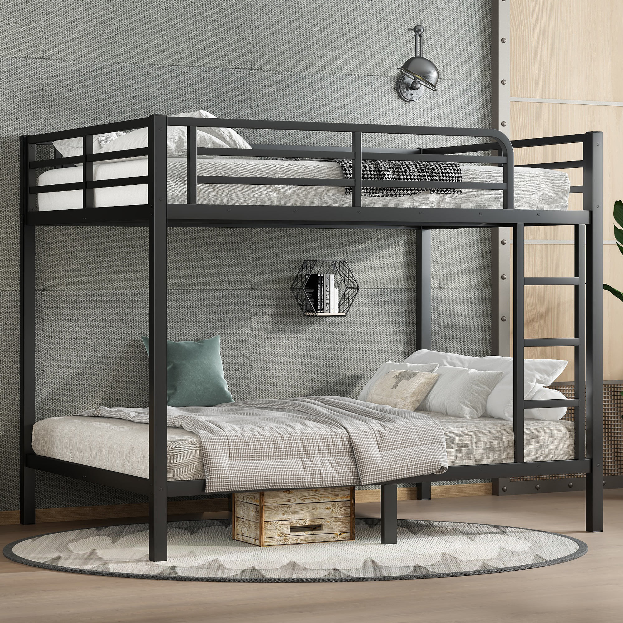 Assembly Instruction For W1580P309630 8 Metal Full over Full Bunk Bed with Ladder, Guard Rail