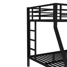 Metal Twin over Full Bunk Bed with Ladder and Guard Rail