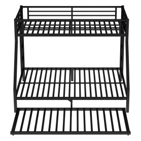 Twin Xl Over Queen Metal Bunk Bed With Twin Size Trundle
