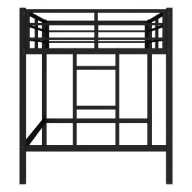 Twin Size Metal Loft Bed With Easy Climbing Ladder And Guardrails