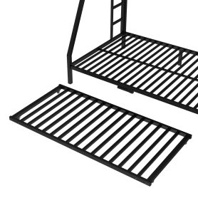 Twin over Full Metal Bunk Bed with Twin Size Trundle