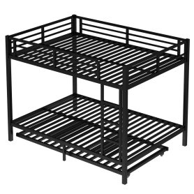 Full over Full Metal Bunk Bed with Twin Size Trundle