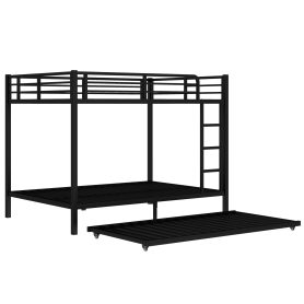 Full over Full Metal Bunk Bed with Twin Size Trundle