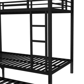 Twin XL over Twin XL Metal Bunk Bed with Twin Size Trundle