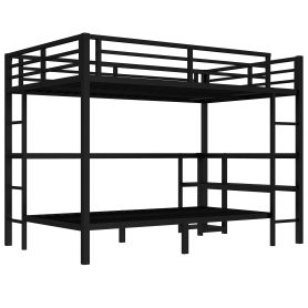 Full Over Twin Bunk Bed With Desk, Shelves, Multiple Placement, LED And USB