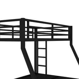 Metal Twin over Full Bunk Bed with Ladder and Guard Rail