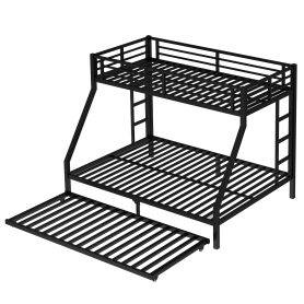 Twin Xl Over Queen Metal Bunk Bed With Twin Size Trundle