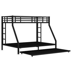 Twin Xl Over Queen Metal Bunk Bed With Twin Size Trundle