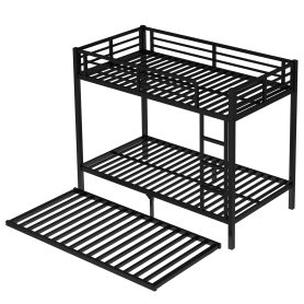 Twin XL over Twin XL Metal Bunk Bed with Twin Size Trundle