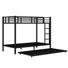 Twin XL over Twin XL Metal Bunk Bed with Twin Size Trundle