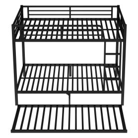Full over Full Metal Bunk Bed with Twin Size Trundle