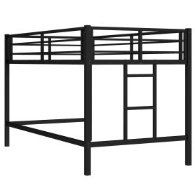 Twin Size Metal Loft Bed With Easy Climbing Ladder And Guardrails