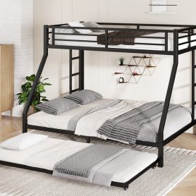 Twin Xl Over Queen Metal Bunk Bed With Twin Size Trundle