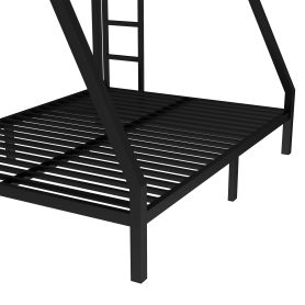 Metal Twin over Full Bunk Bed with Ladder and Guard Rail