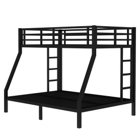 Metal Twin over Full Bunk Bed with Ladder and Guard Rail