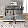 Triple Twin Size Bunk Bed, Sturdy Metal Frame, Anti Noise, No Box Spring Needed