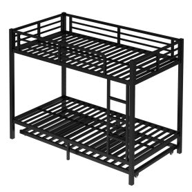 Twin XL over Twin XL Metal Bunk Bed with Twin Size Trundle