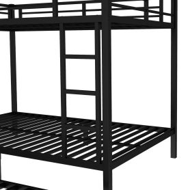 Full over Full Metal Bunk Bed with Twin Size Trundle