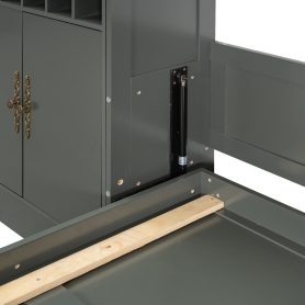 Queen Size Murphy Bed Wall Bed with Sofa, Shelves USB & Light