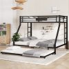 Twin Xl Over Queen Metal Bunk Bed With Twin Size Trundle