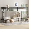 Twin Size Metal Loft Bed With Easy Climbing Ladder And Guardrails