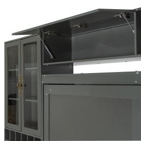 Queen Size Murphy Bed Wall Bed with Sofa, Shelves USB & Light