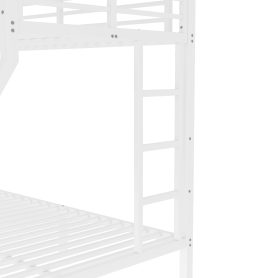 Metal Twin XL over Queen Bunk Bed for Teens and Adults, Space-Saving/Noise Reduced/No Box Spring Needed
