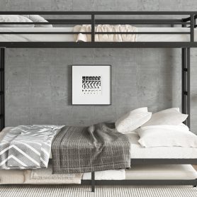 Queen over Queen Metal Bunk Bed with Twin Size Trundle