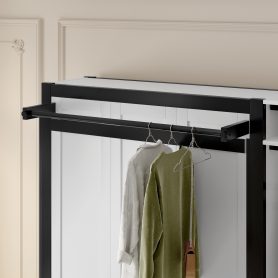 Metal Twin And Twin Murphy Bed With Wardrobe, Shelves And Power Outlets 37 Metal Twin And Twin Murphy Bed With Wardrobe, Shelves And Power Outlets