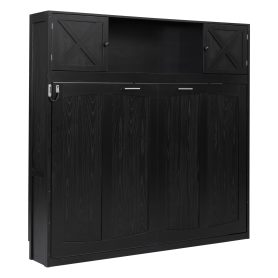 Full Size Murphy Bed with Storage Cabinets