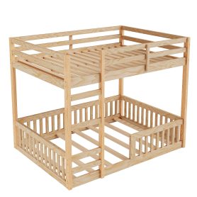 Full over Full Wood Bunk Bed with Ladder and Guardrails 30 Full over Full Wood Bunk Bed with Ladder and Guardrails