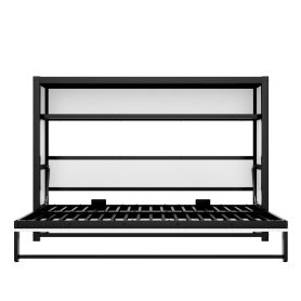 Metal Twin Size Murphy Bed With Shelves, Foldable And Space-Saving Design 27 Metal Twin Size Murphy Bed With Shelves, Foldable And Space-Saving Design