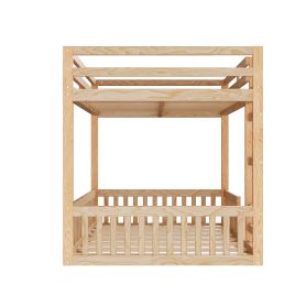 Full over Full Wood Bunk Bed with Ladder and Guardrails 32 Full over Full Wood Bunk Bed with Ladder and Guardrails